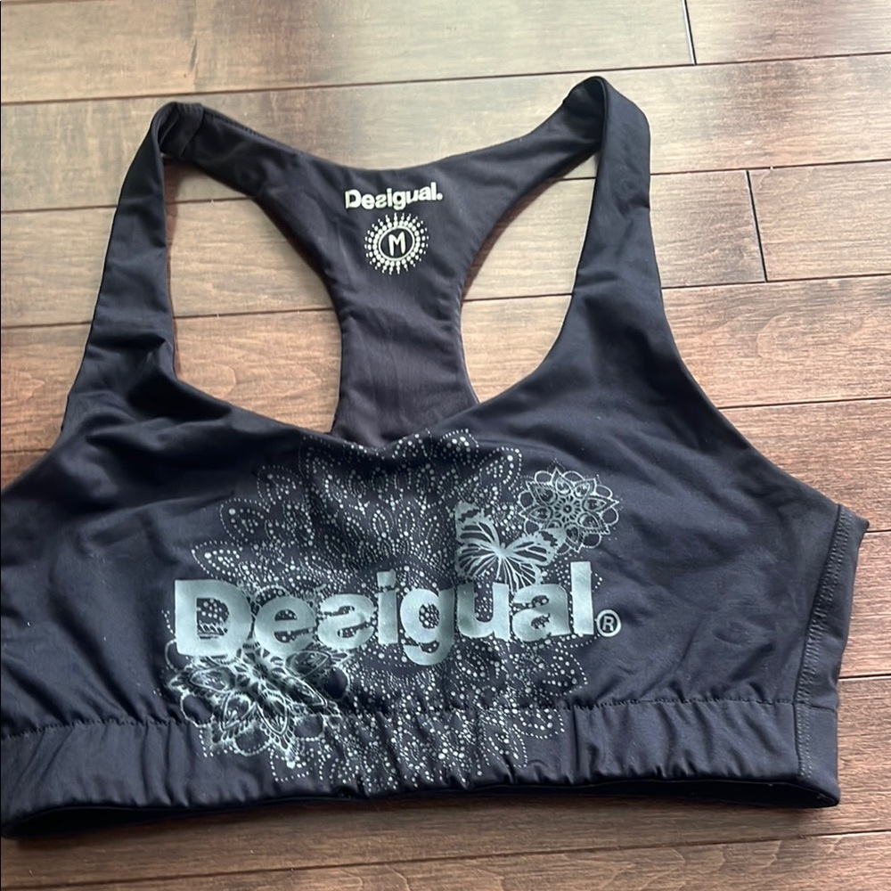 Desigual Black Mandela Sports Bra